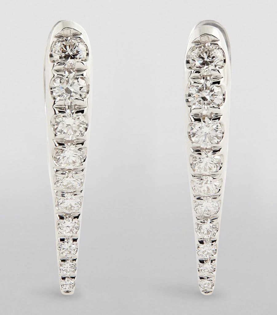 Melissa Kaye Mini White Gold and Diamond Lola Needle Earrings 2