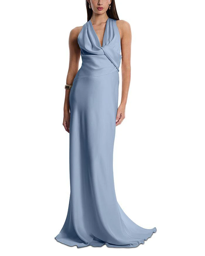 BCBG BCBG Cowl Neck Halter Gown 1