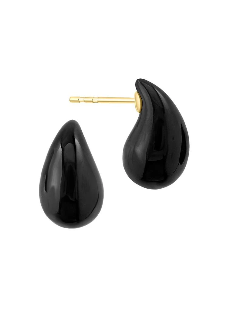 Saks Fifth Avenue Collection 14K Yellow Gold 
Onyx Teardrop Earrings 3
