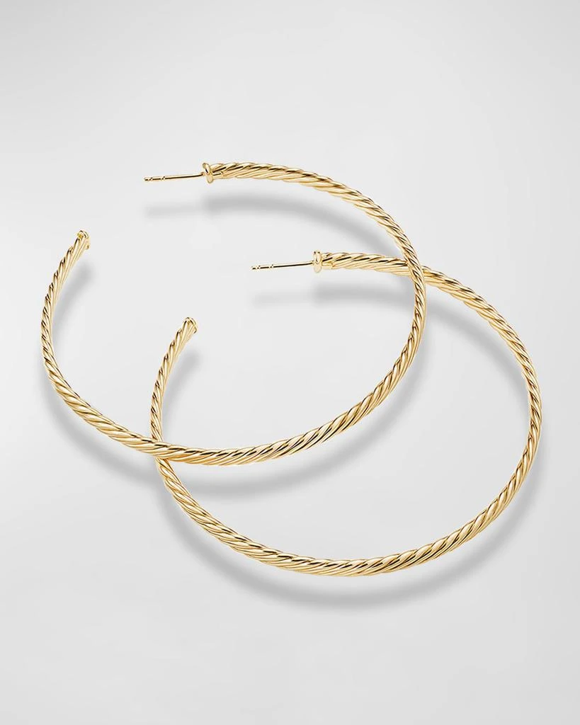 David Yurman Sculpted Extra-Large Cable Hoop Earrings in 18K Yellow Gold 2