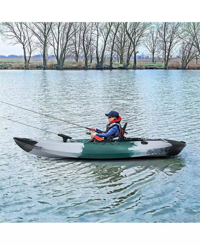 SUGIFT Sit-on-Top Fishing Kayak Boat With Fishing Rod Holders and Paddle-Gray 7