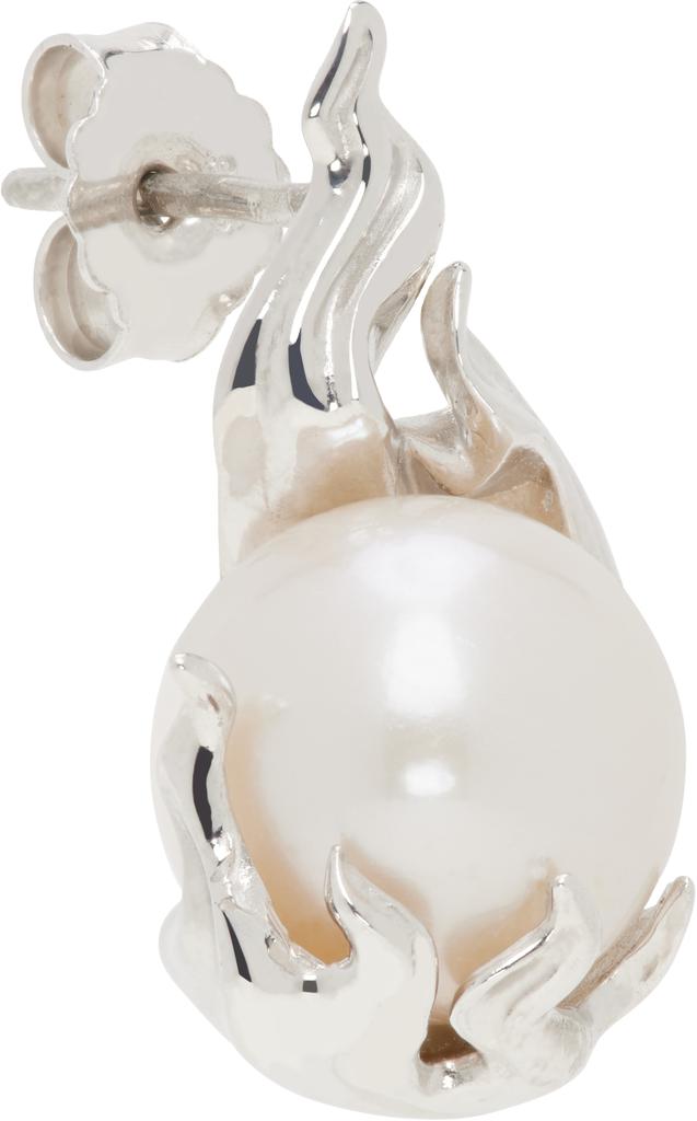 Alan Crocetti SSENSE Exclusive Silver Pearl In Heat Single Earring