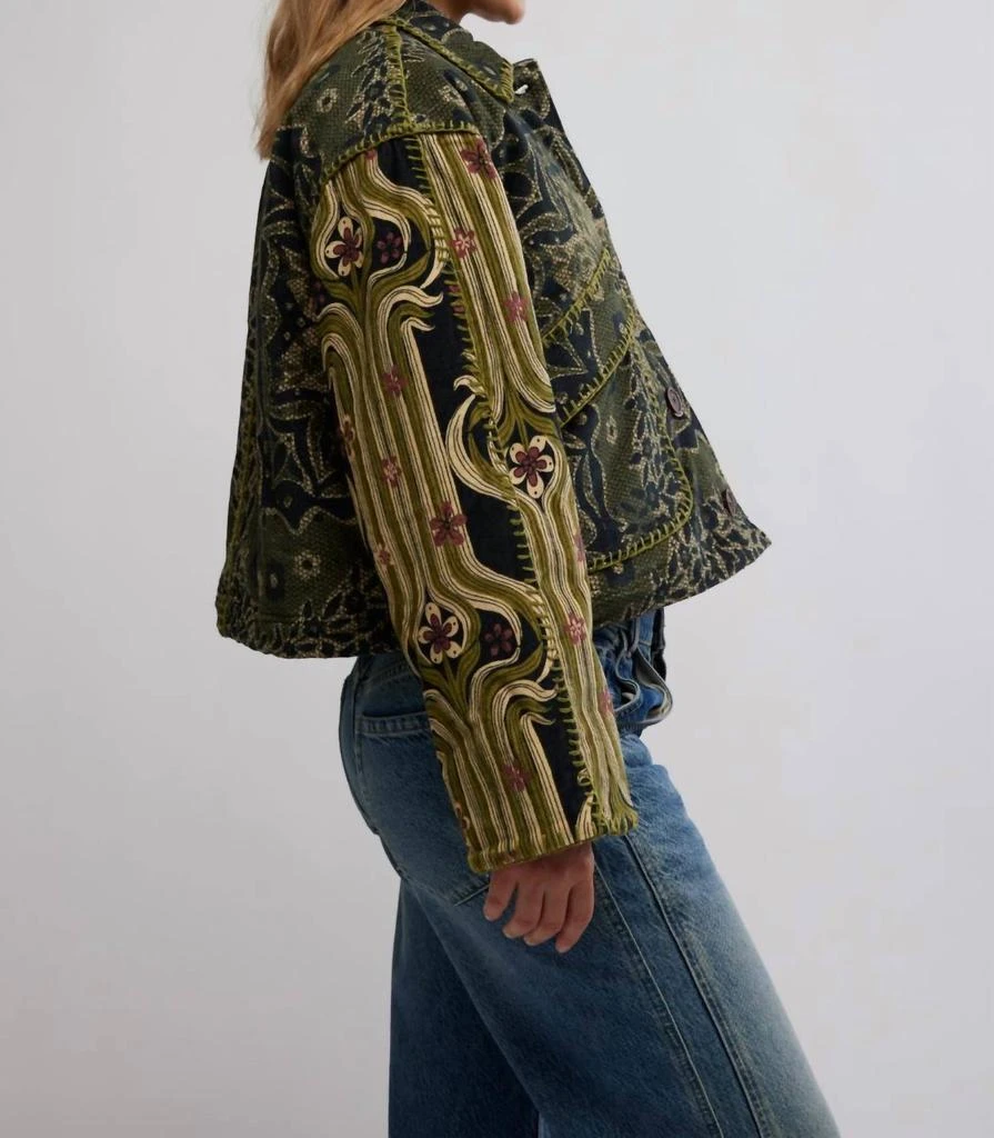 Free People Giving Joy Jacket In Emerald Combo 2