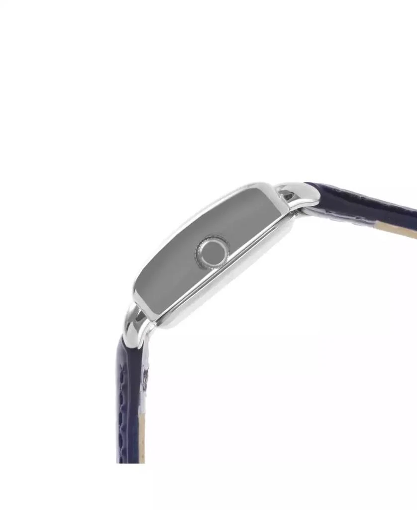 Peugeot Women's 20mm Square Watch with Glossy Blue Leather Strap 3