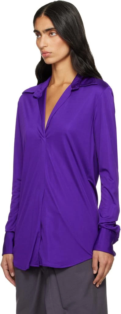 Dries Van Noten Purple Satin Shirt 4