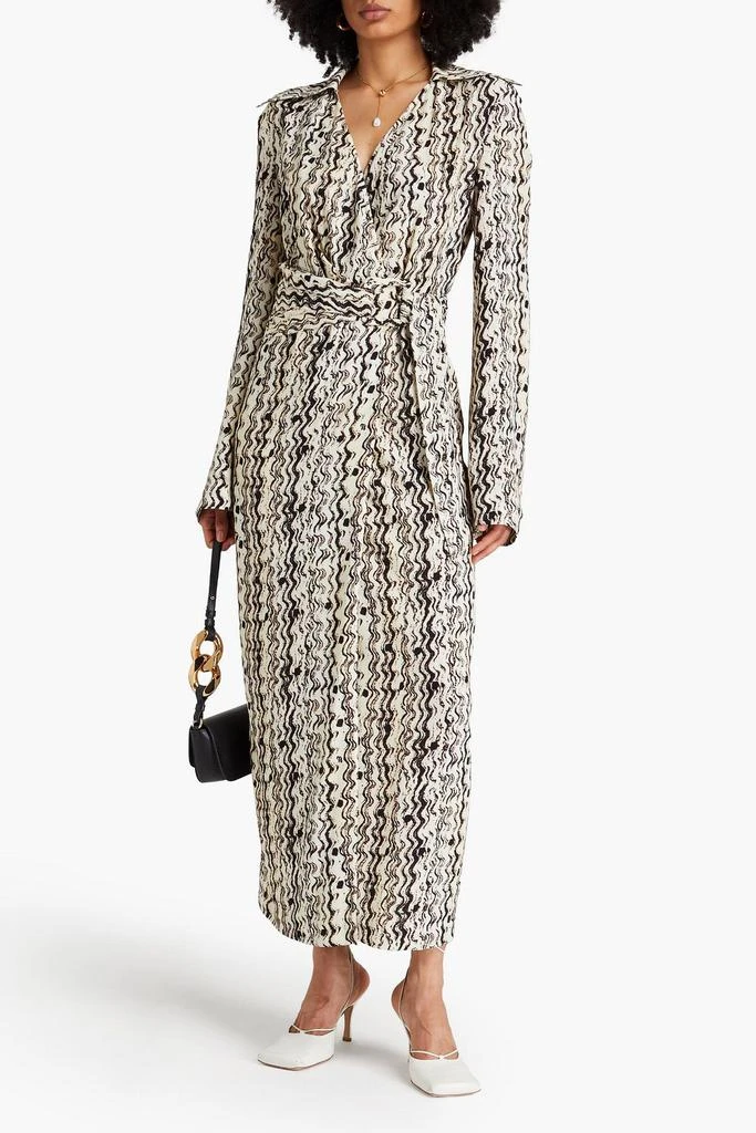 Printed crepe midi wrap dress – On Sale Now with Up to 70% Off