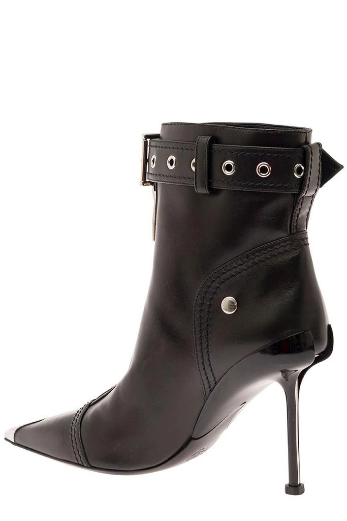 Alexander McQueen Alexander McQueen Buckle-Fastened Pointed-Toe Ankle Boots 2