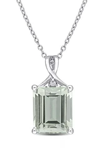 Belk 
Co. Green Quartz and White Topaz Pendant with Chain in Sterling Silver