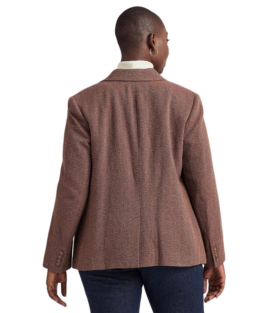 LAUREN Ralph Lauren Plus Size Herringbone Tweed Blazer
