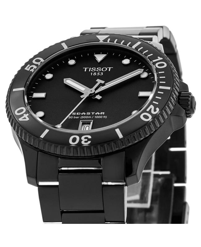 Tissot Seastar 1000 Quartz Black Dial Stainless Steel Men's Watch