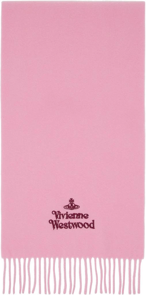 Vivienne Westwood Pink Embroidered Scarf 1