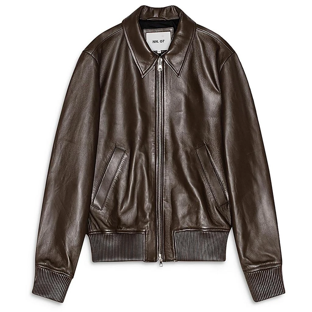 NN07 Mens Ribbed Trim  Lambskin Leather Leather Jacket 1