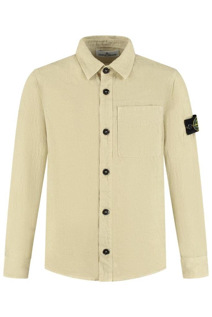 Stone Island Junior Stone Island Junior Compass Badge Buttoned Shirt