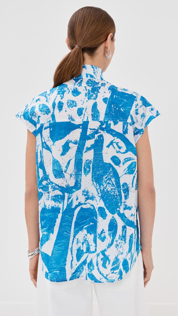 STELLA JEAN Short Sleeve Button Up Top