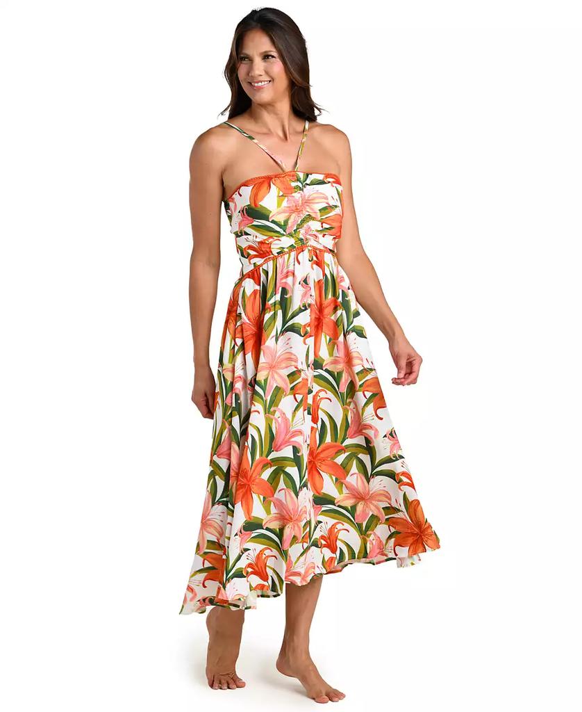 La Blanca Women's Jungle Blossom Lace Up Dress