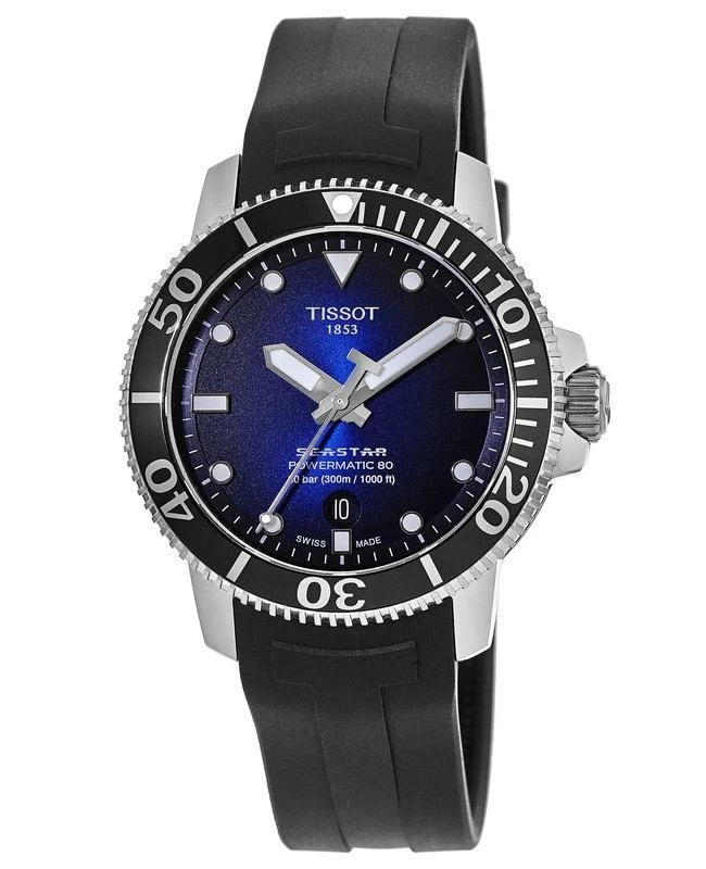Tissot Tissot Seastar 1000 Powermatic 80 Blue Dial Rubber Strap Men's Watch T120.407.17.041.00 1
