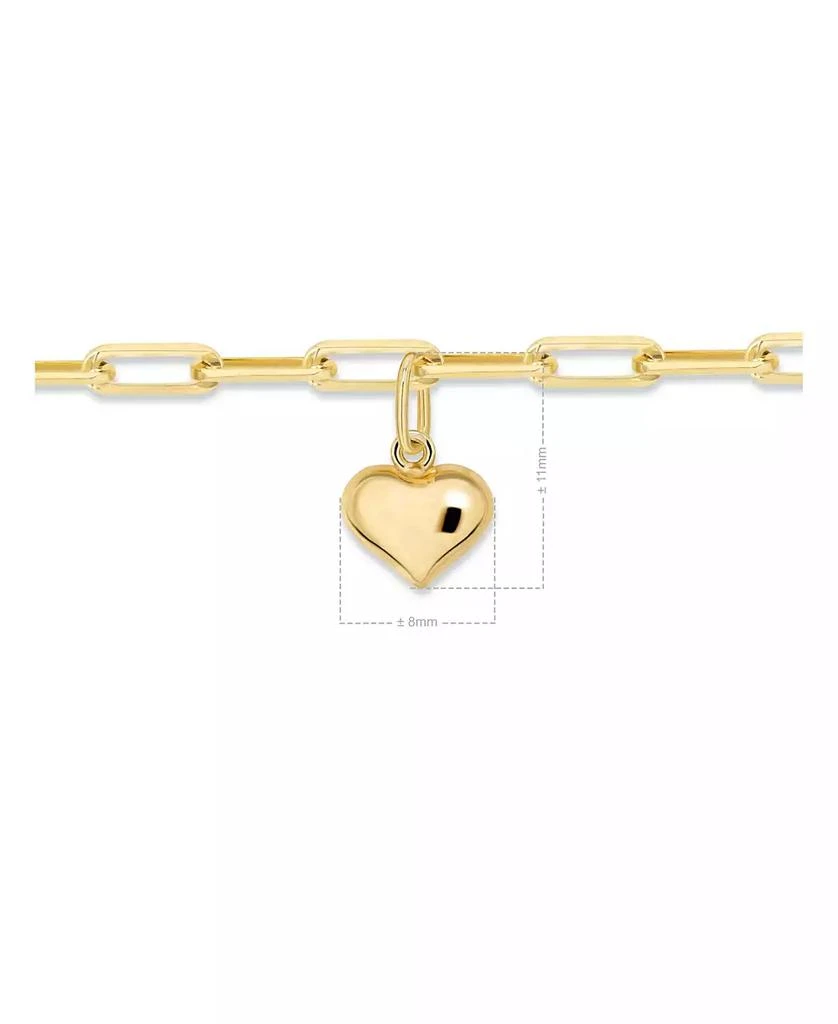 DEVATA Sweet Heart Charm with Paperclip Chain Bracelet in 14K Gold, 7.5in, approx. 2.6 grams. 3