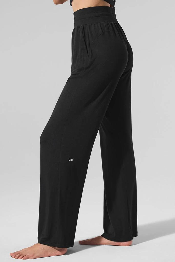 Alo Semi-Sheer Delicate Lounge Flare Pant - Black 5