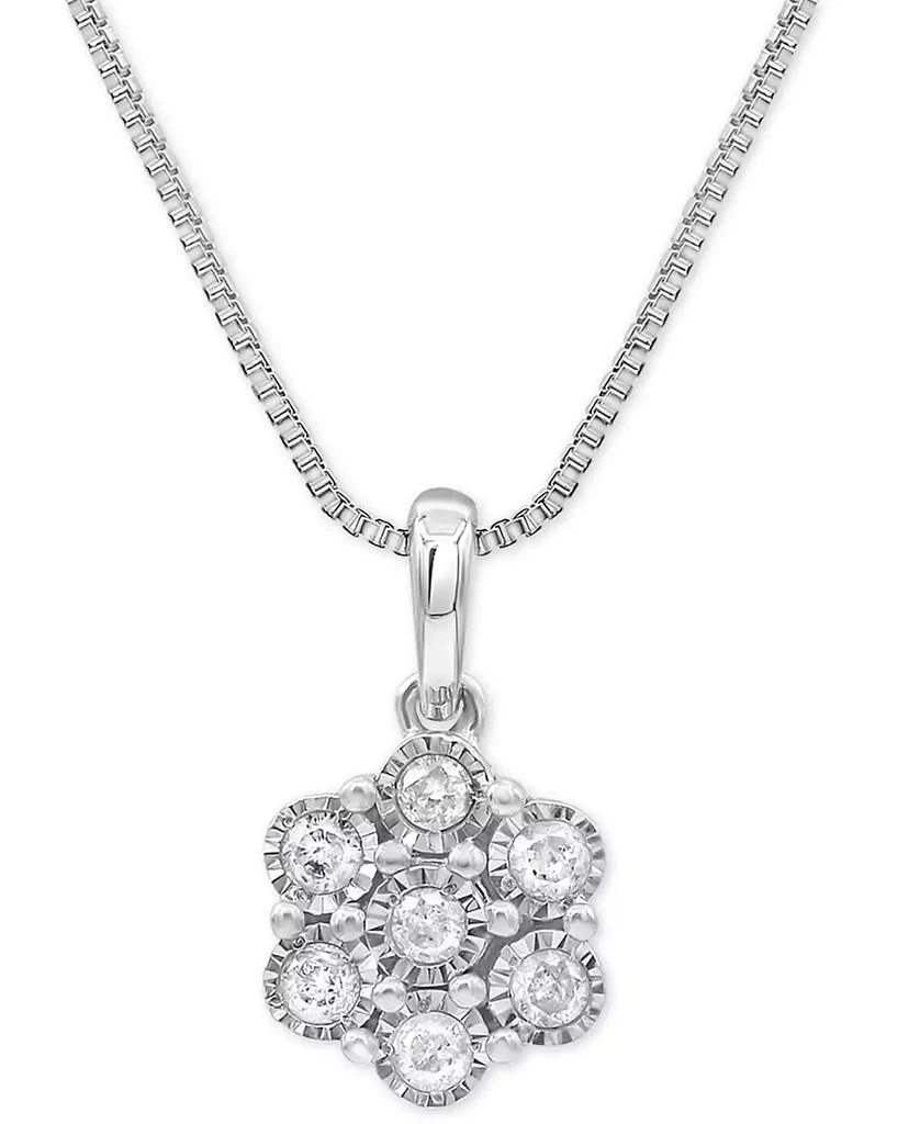 Macy's 2-Pc. Set Diamond Cluster Pendant Necklace & Matching Stud Earrings (1/2 ct. t.w.) in Sterling Silver 2