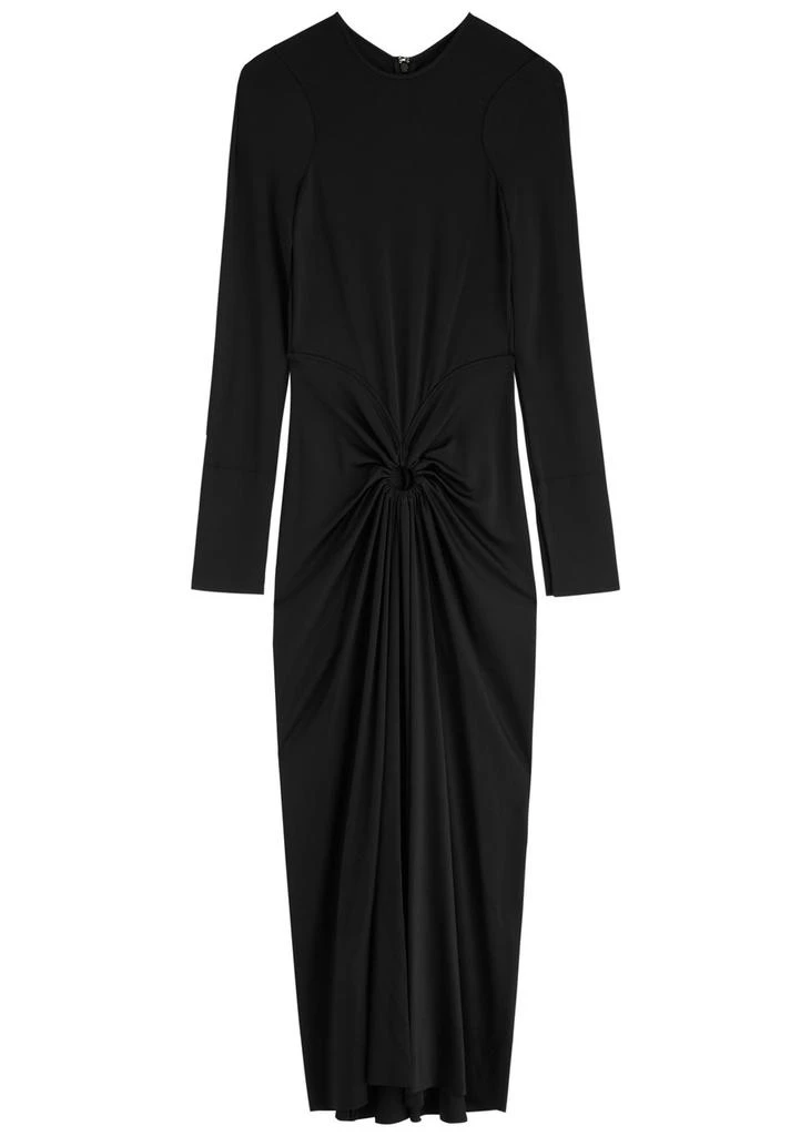 Victoria Beckham Gathered satin-jersey midi dress 1