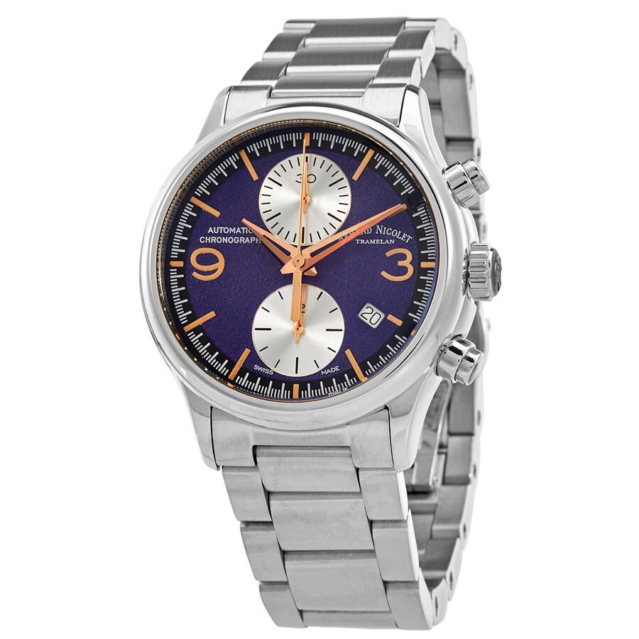 Armand Nicolet MHA Chronograph Automatic Blue Dial Men's Watch A844HAA-BS-M2850A