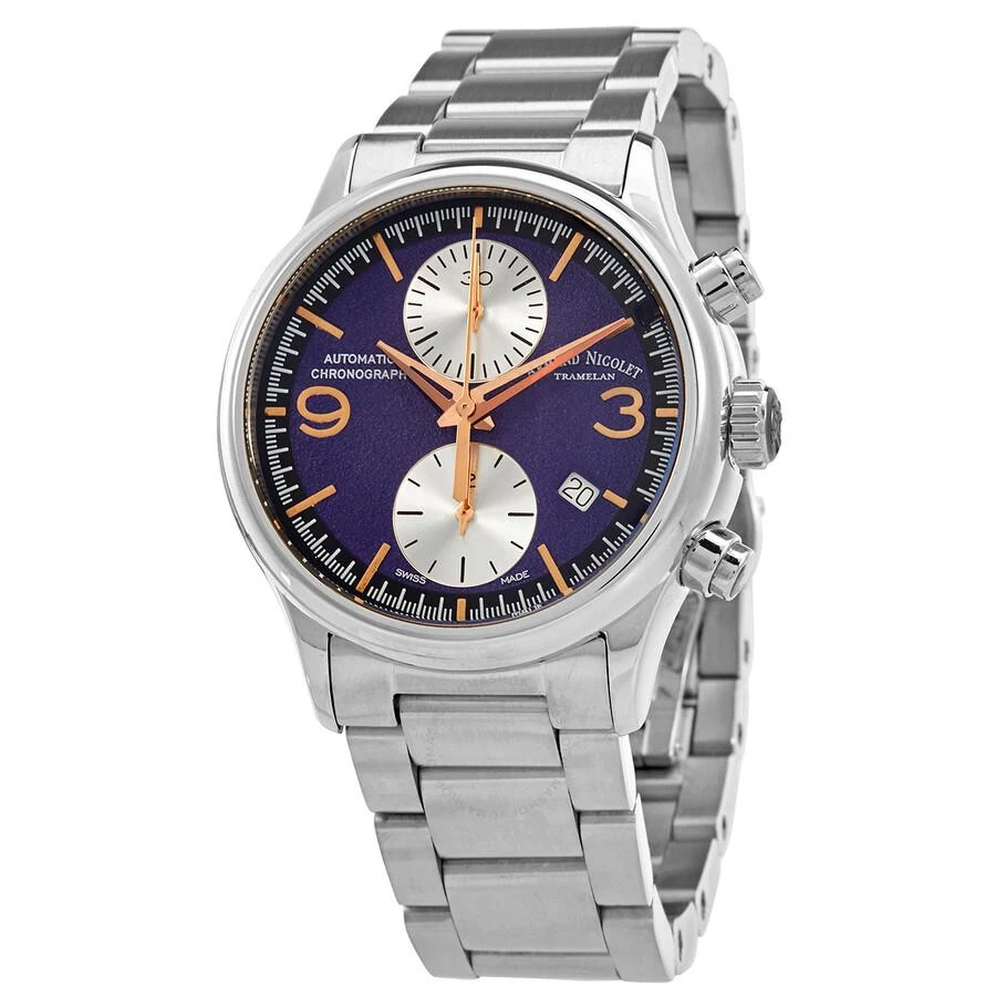 Armand Nicolet MHA Chronograph Automatic Blue Dial Men's Watch A844HAA-BS-M2850A 1