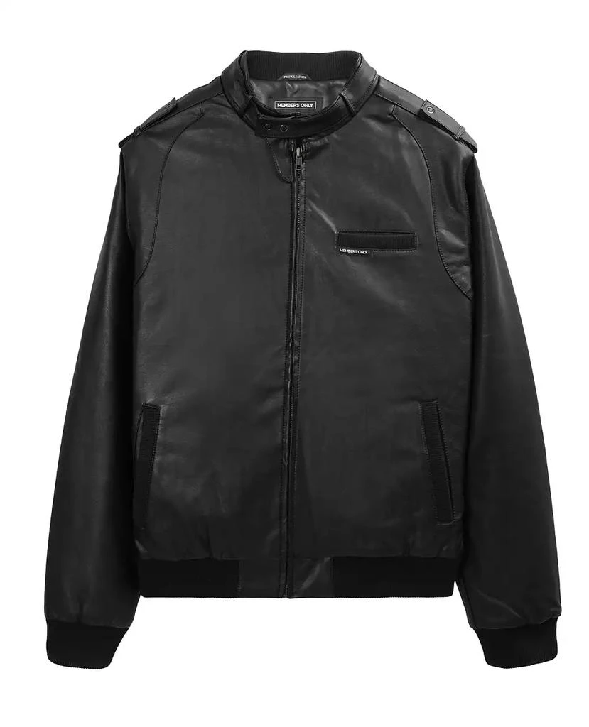 Members Only Men
s Faux Leather Iconic Racer Jacket 6