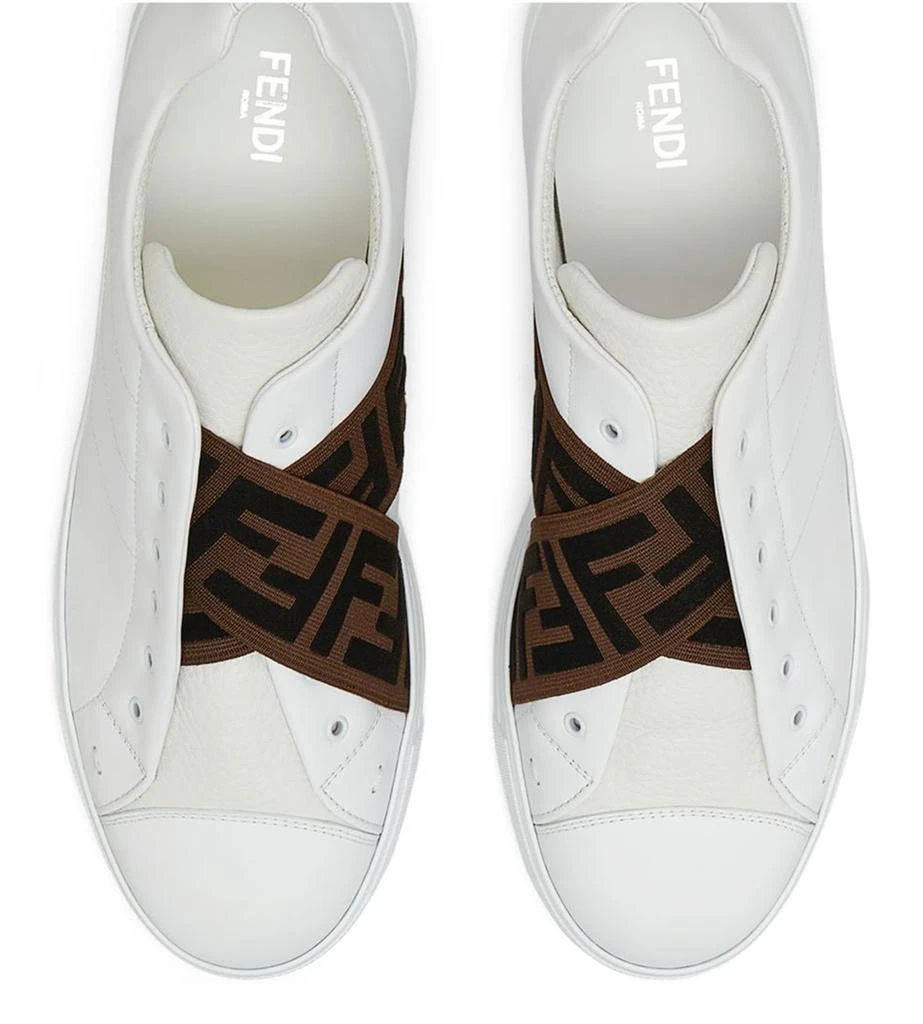 FENDI White leather slip-ons 4