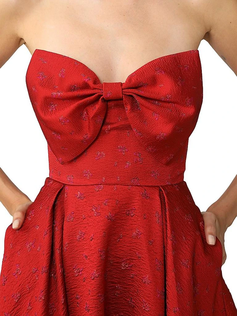 SAU LEE Juliette Jacquard Bow Cocktail Dress 5