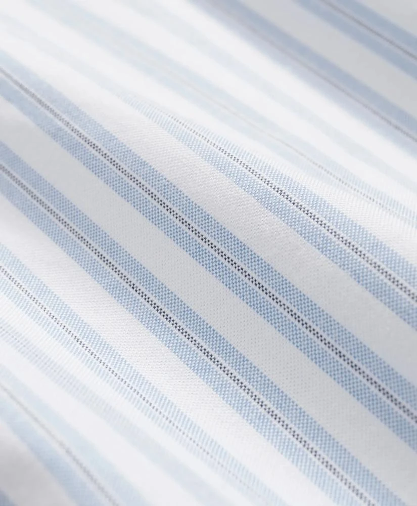 Brooks Brothers Stretch Cotton Non-Iron Oxford Polo Button Down Collar, Track Stripe Shirt 3