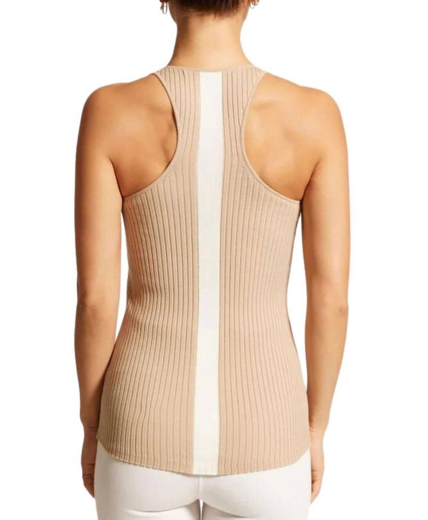 Blanc Noir Color Block Tank Top In Irish Cream