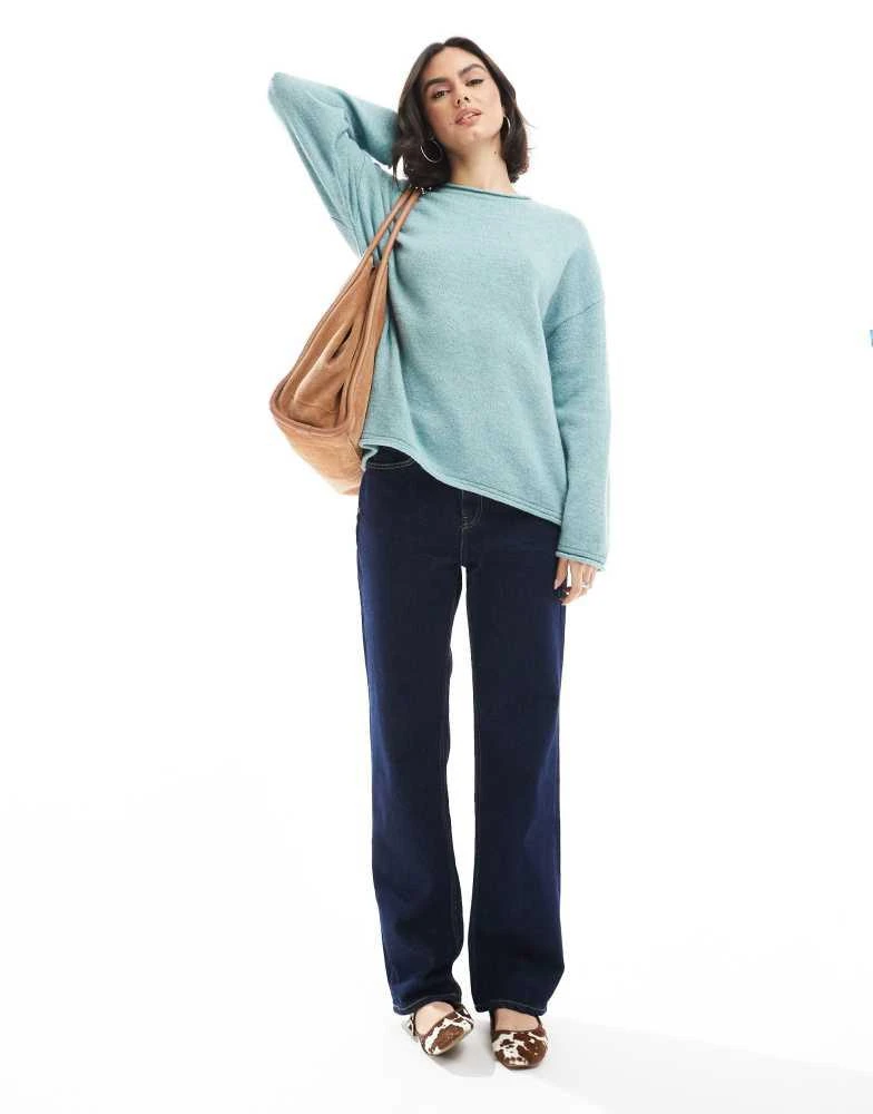 ASOS ASOS DESIGN oversized knitted jumper in light blue 4