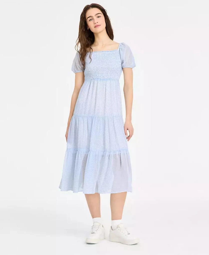 Celebrity Pink Juniors' Smocked Puff-Sleeve Midi Dress 1