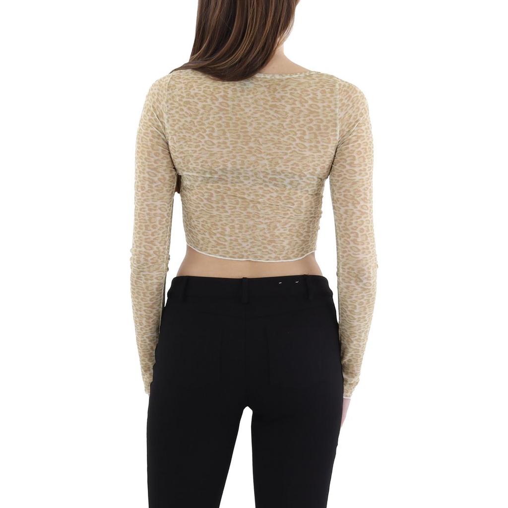 KENDALL & KYLIE Womens Sheer Cropped Blouse