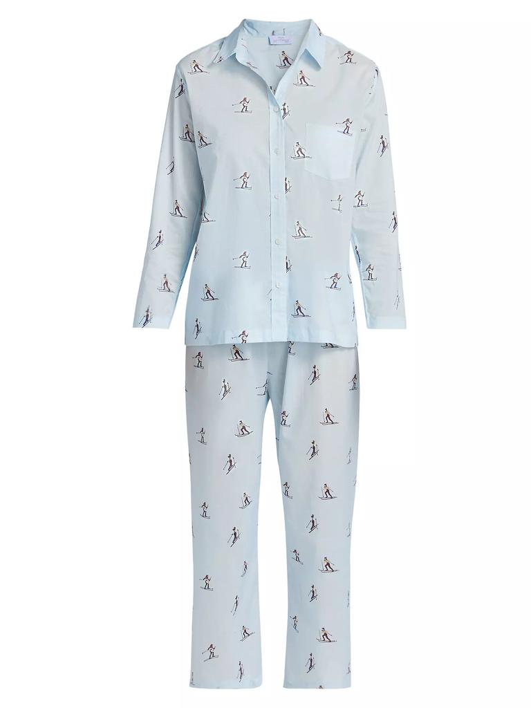 Pour Les Femmes Cross Country Skiers Long-Sleeve Pajamas