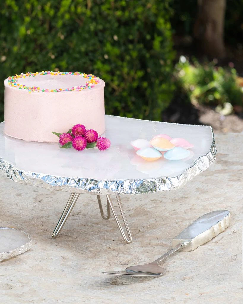 ANNA New York Torta Crystal Cake Stand, Silver 3