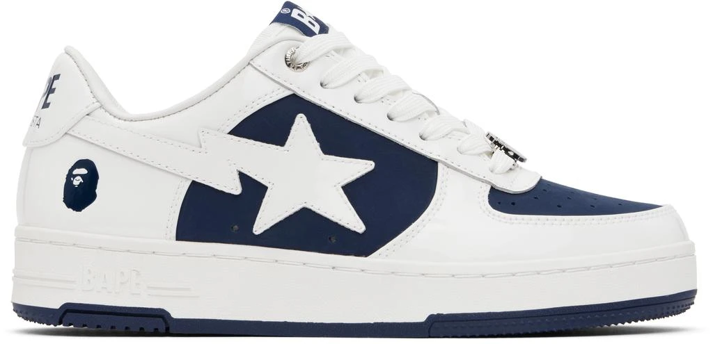 Bape White & Navy BAPE STA #6 Sneakers 1