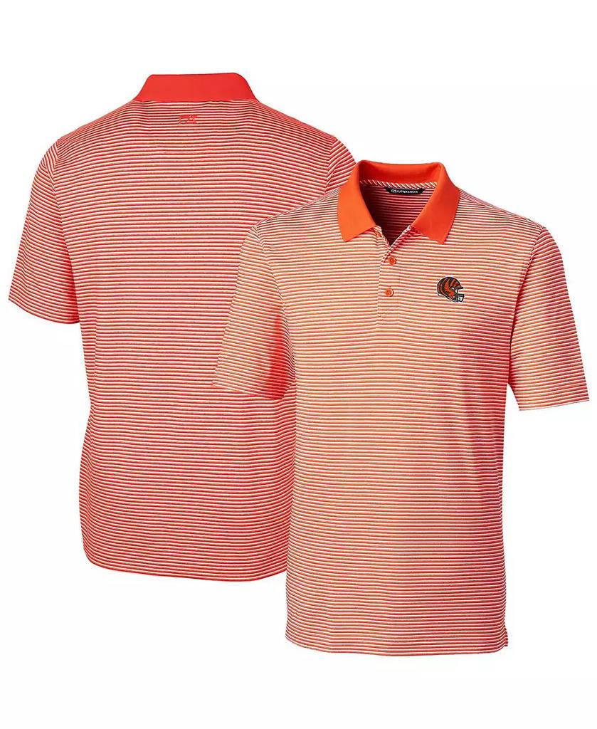 Cutter & Buck Men's Cincinnati Bengals Helmet Forge Tonal Stripe Stretch Polo