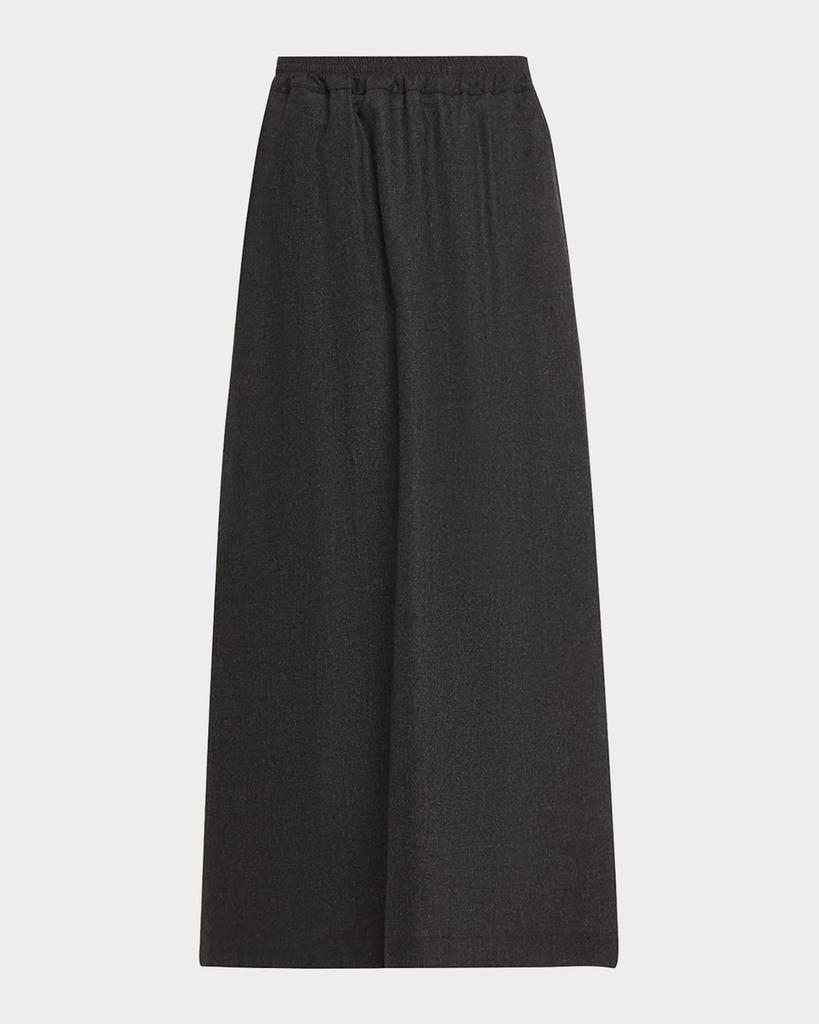 Eskandar Cashmere-Blend A-Line Maxi Skirt