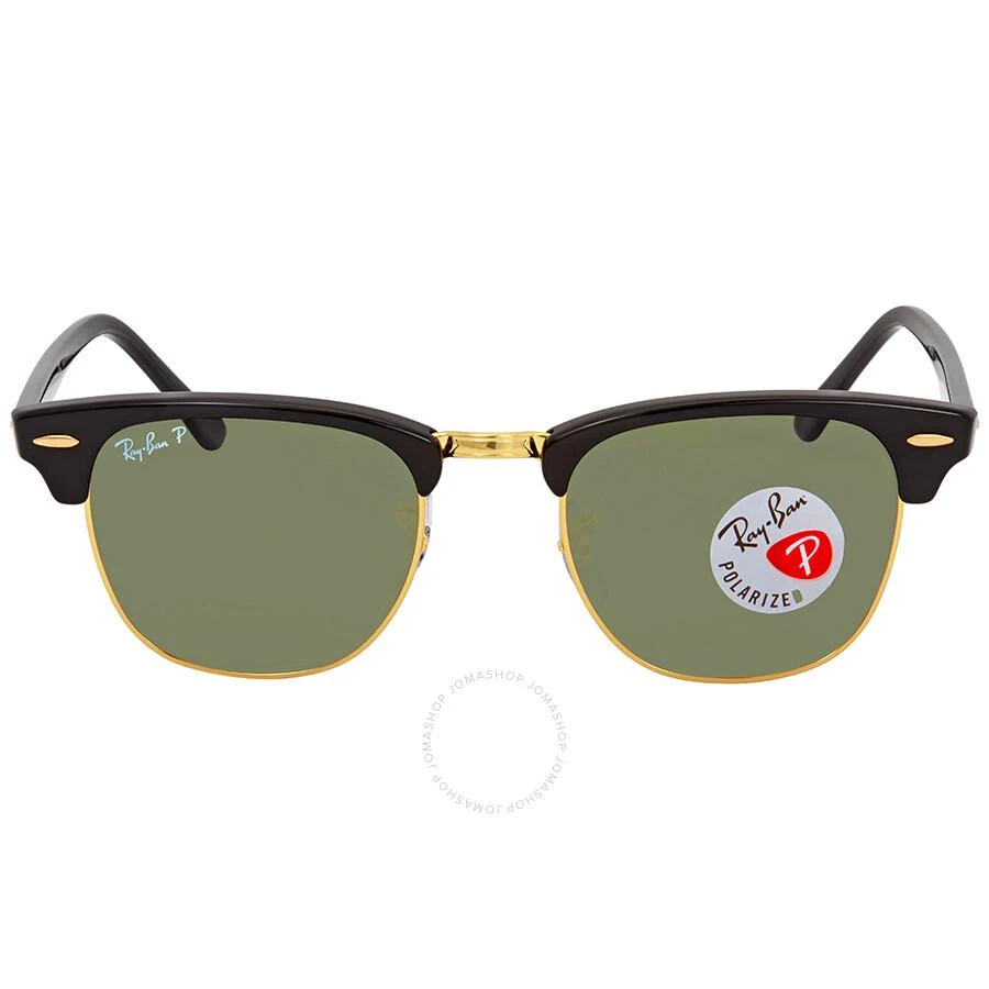 Ray-Ban Clubmaster Polarized Green Classic G-15 Square Sunglasses RB3016 90158E 49 2