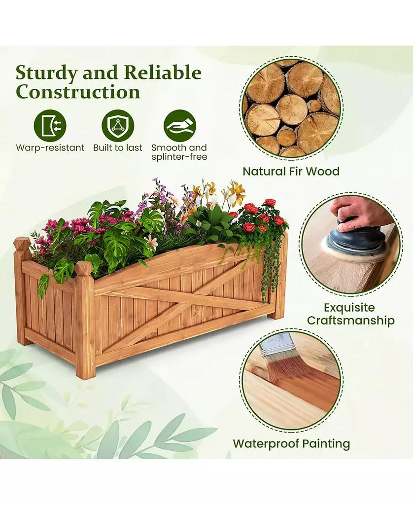 GOUUN Wooden Raised Garden Bed Drainage Holes for Patio Garden 9