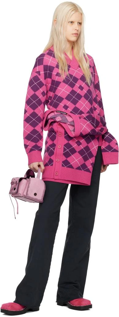 Acne Studios Pink & Purple Argyle Sweater 4