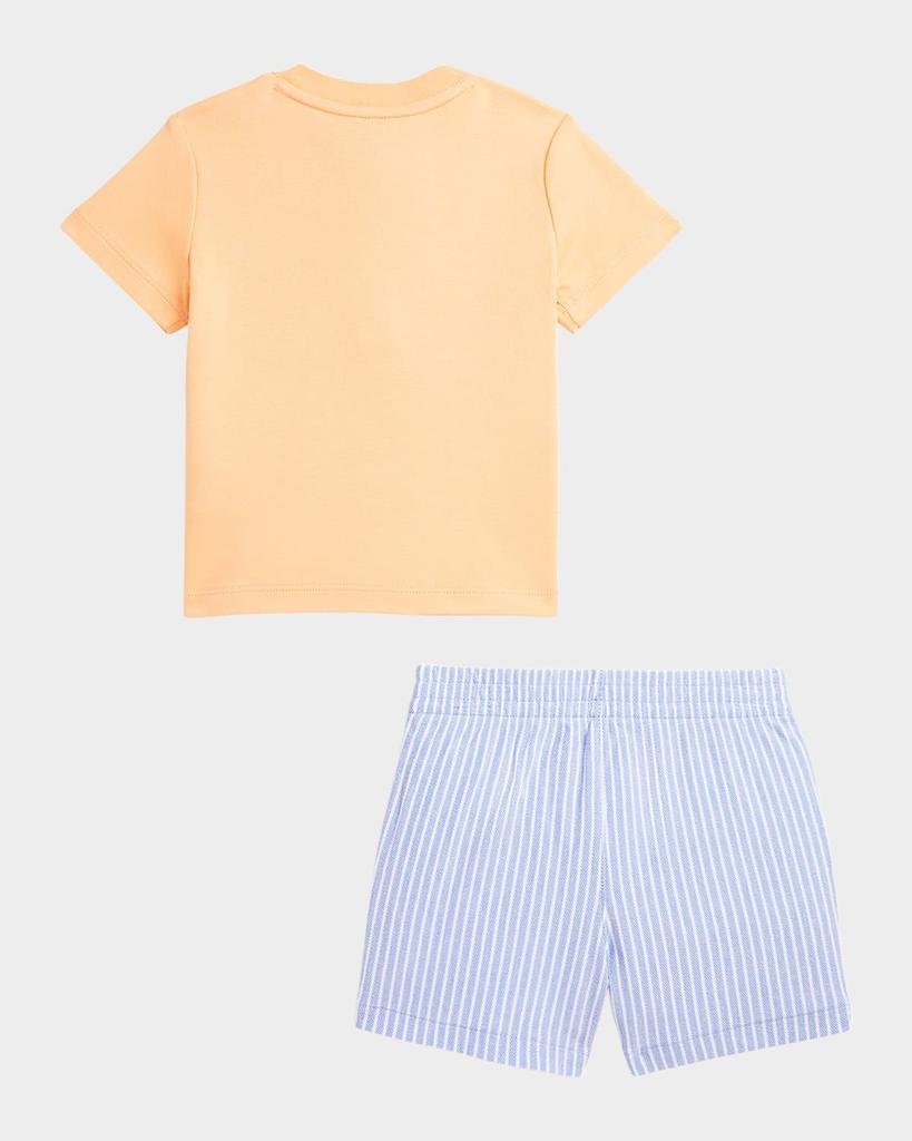 Ralph Lauren Boy's Polo Bear Seersucker Henley Shirt and Shorts Set, Size 3M-24M