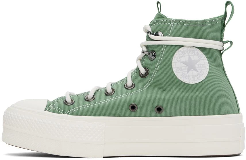 Converse Green Chuck Taylor All Star Lift Platform Utility Sneakers 3