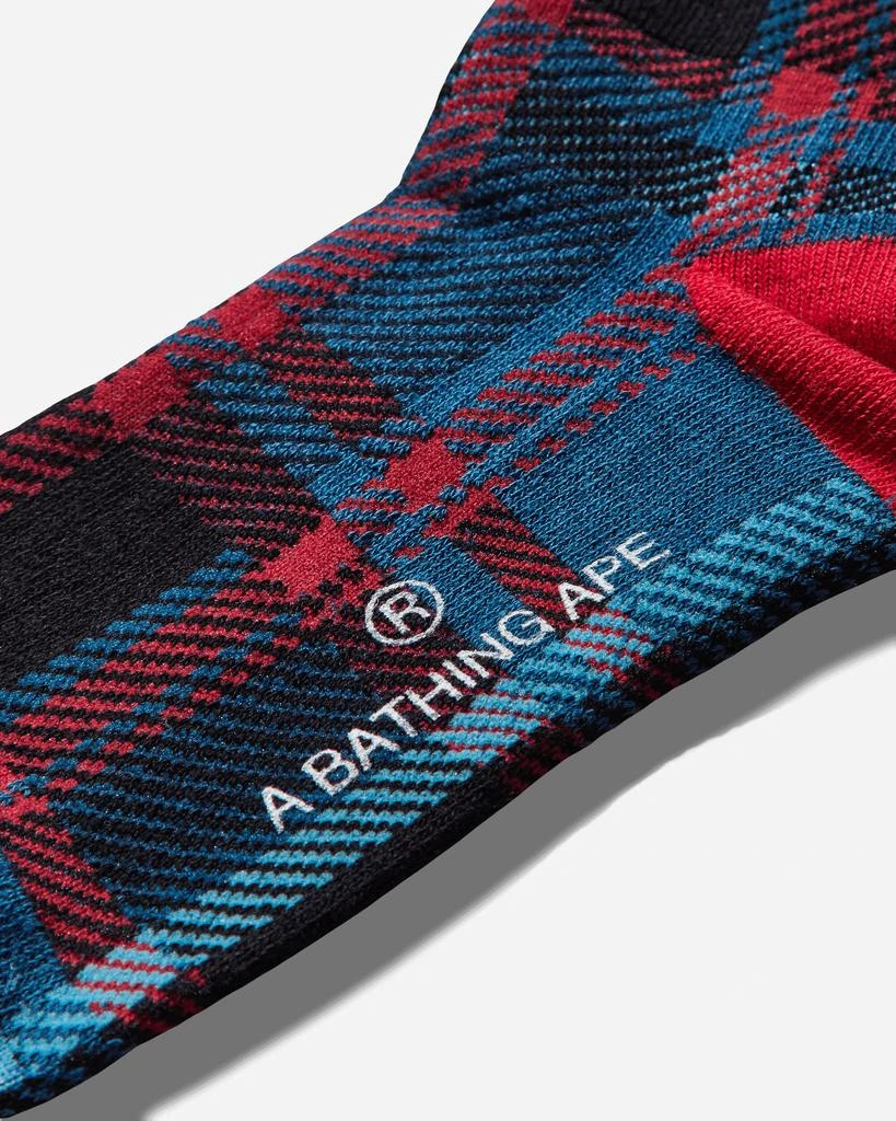 A Bathing Ape Bape Check Socks Navy 4