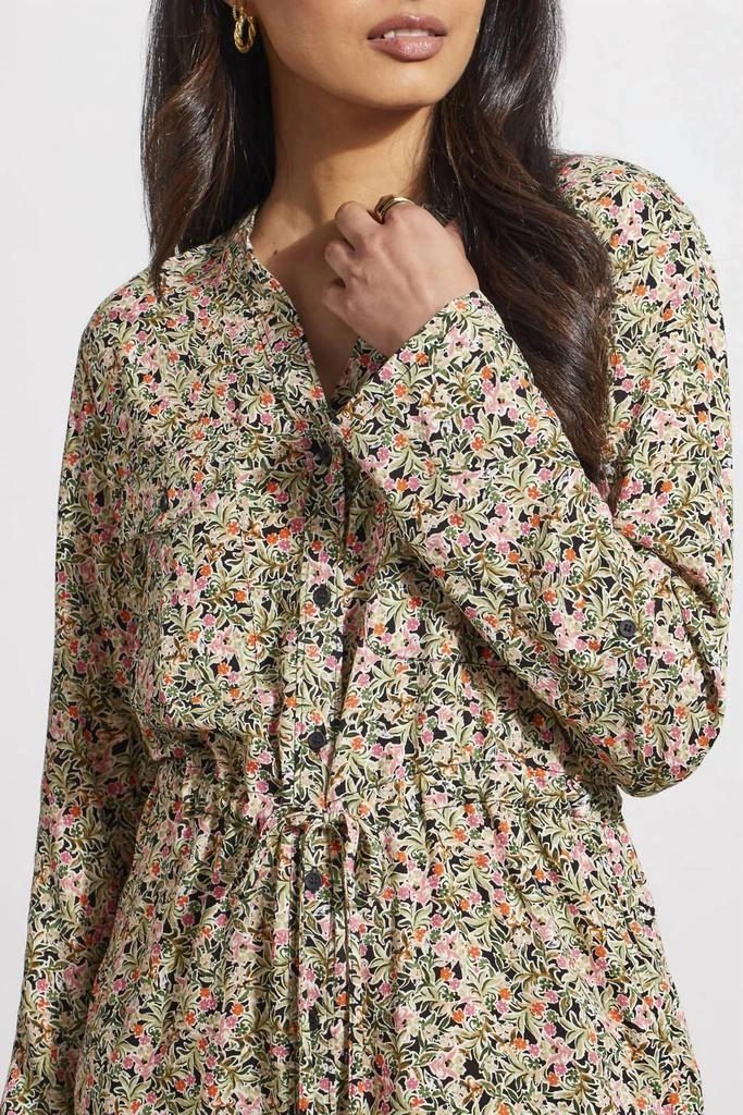 Tribal Tribal - Floral Print Button Down Dress with Drawstring 3