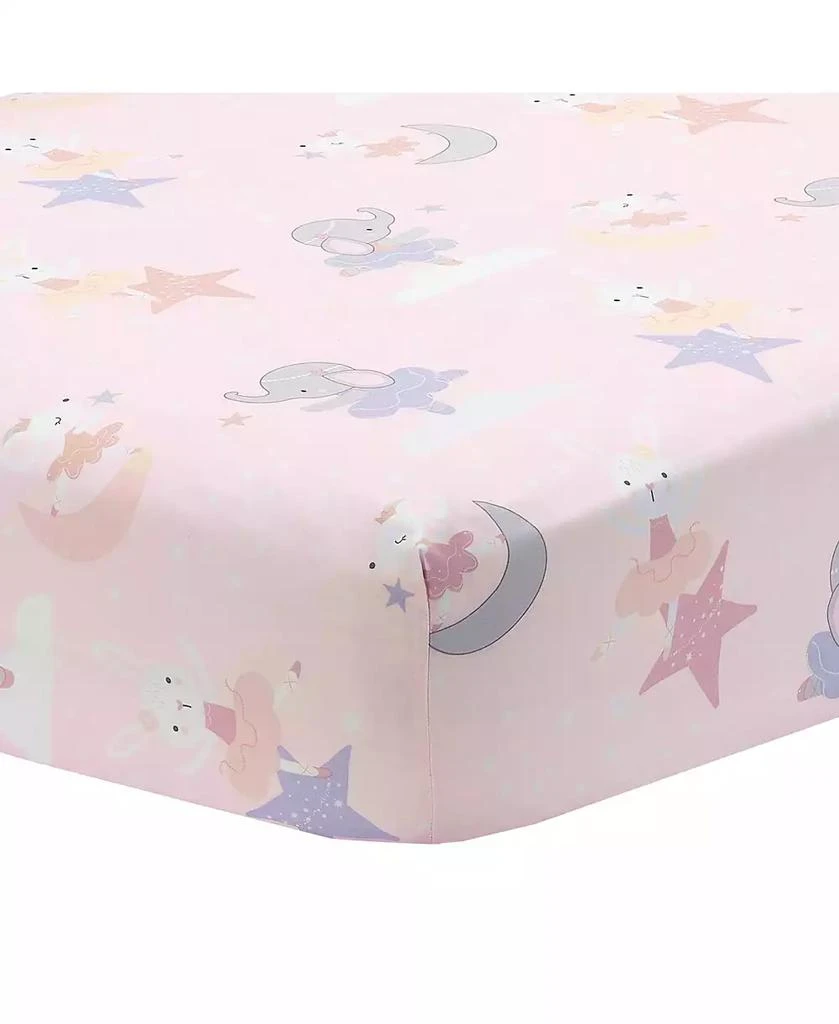Bedtime Originals Tiny Dancer Elephant/Bunny Ballet Baby Fitted Crib Sheet - Pink