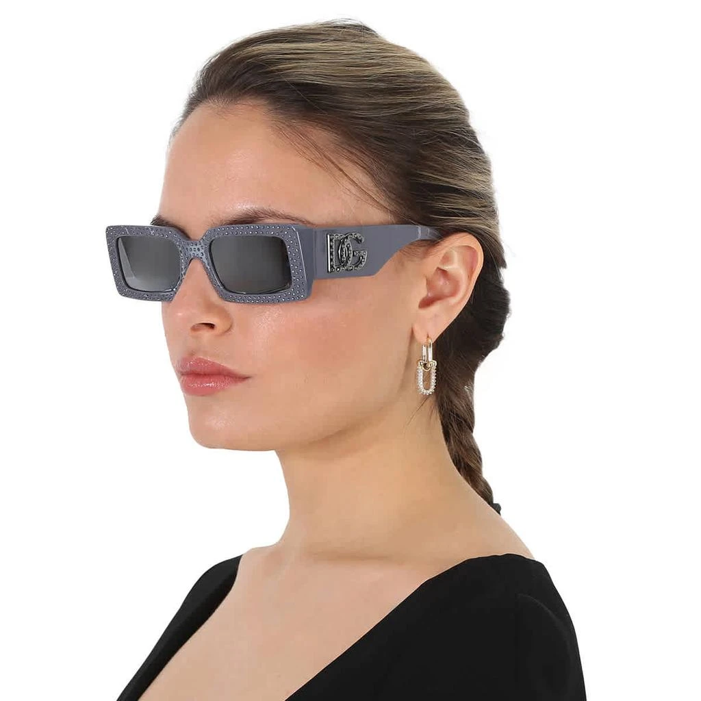 Dolce
Gabbana Grey Mirrored Black Rectangular Ladies Sunglasses DG4447B 30906G 53 2