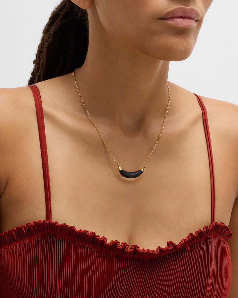 Alexis Bittar Gold-Capped Crescent Lucite Necklace