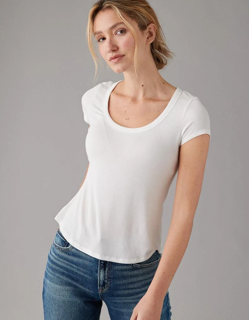 AE AE Soft & Sexy Scoop Neck Ribbed T-Shirt 1
